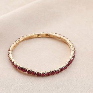 Full Diamond Stretchable Stretch Bracelet Red